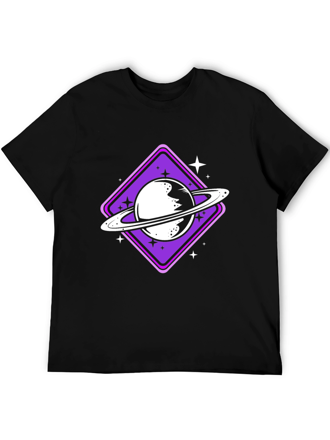 Saturn Graphic Tee - Black Cotton Blend