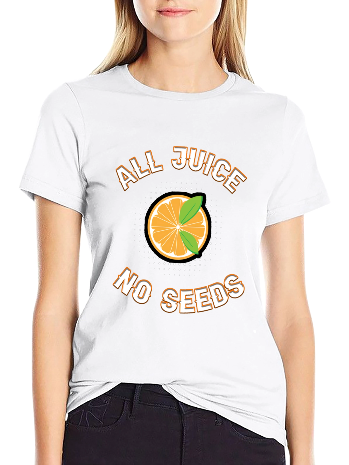 All Juice No Seeds Funny Fruit Graphic T-Shirt