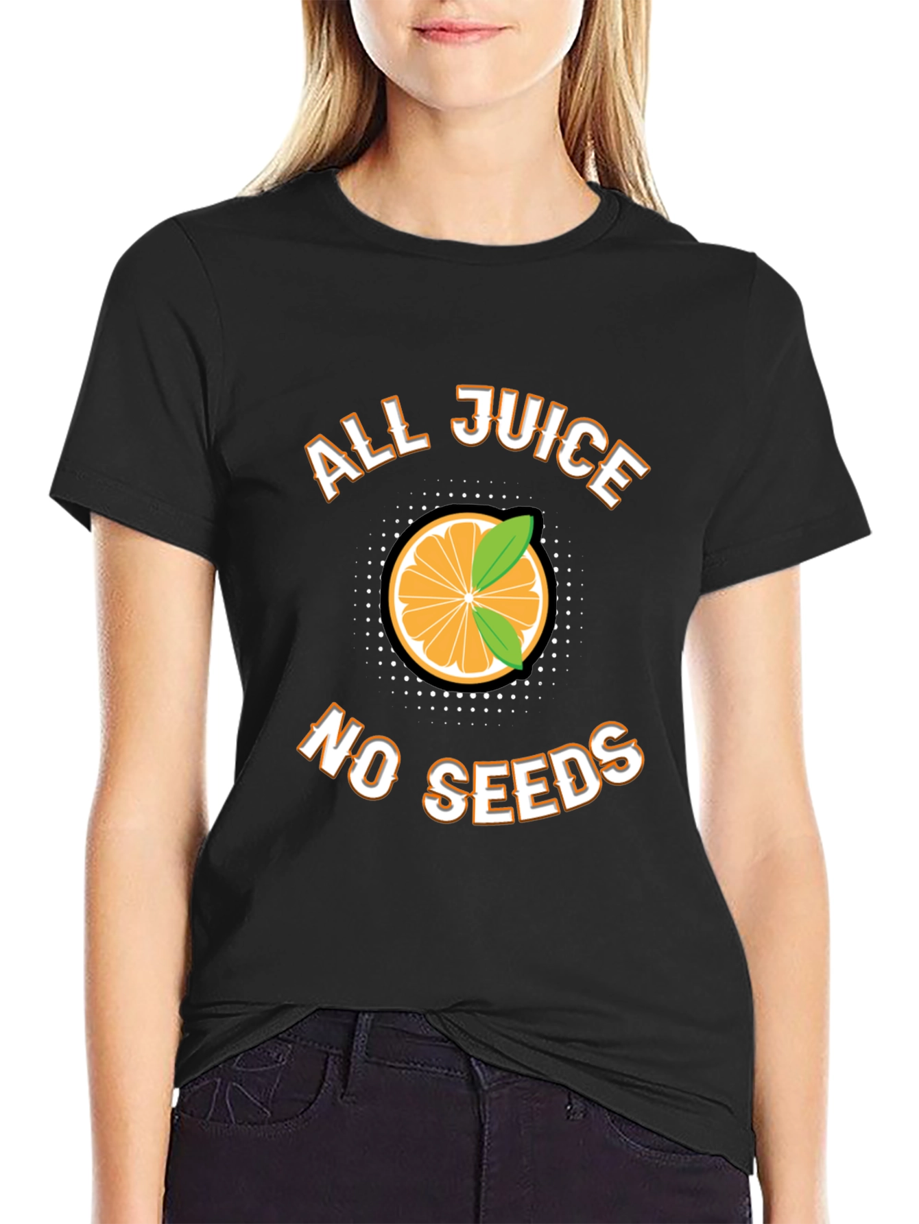 All Juice No Seeds Funny Fruit Graphic T-Shirt