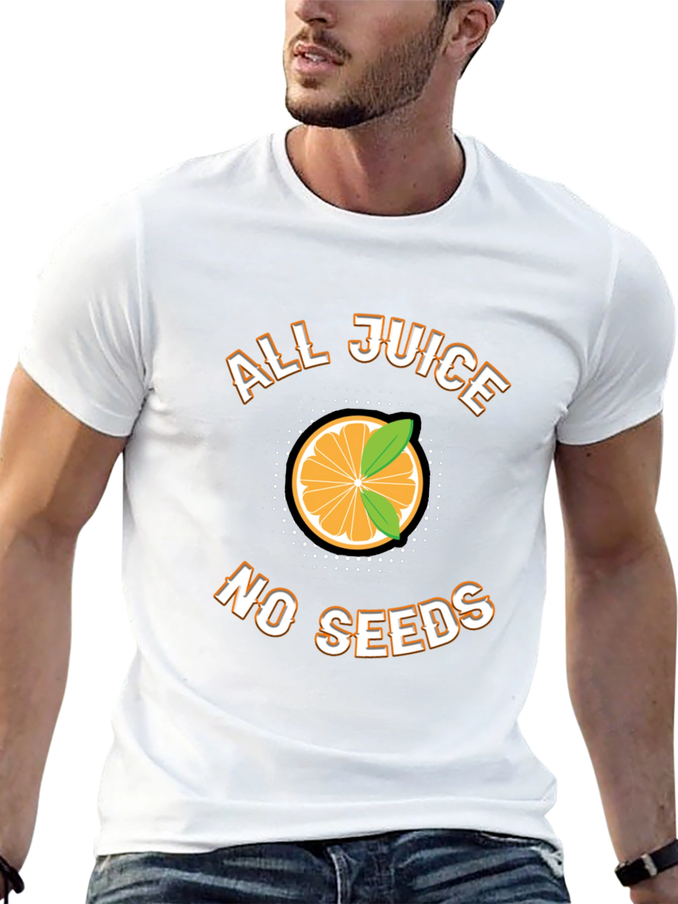 All Juice No Seeds Funny Fruit Graphic T-Shirt