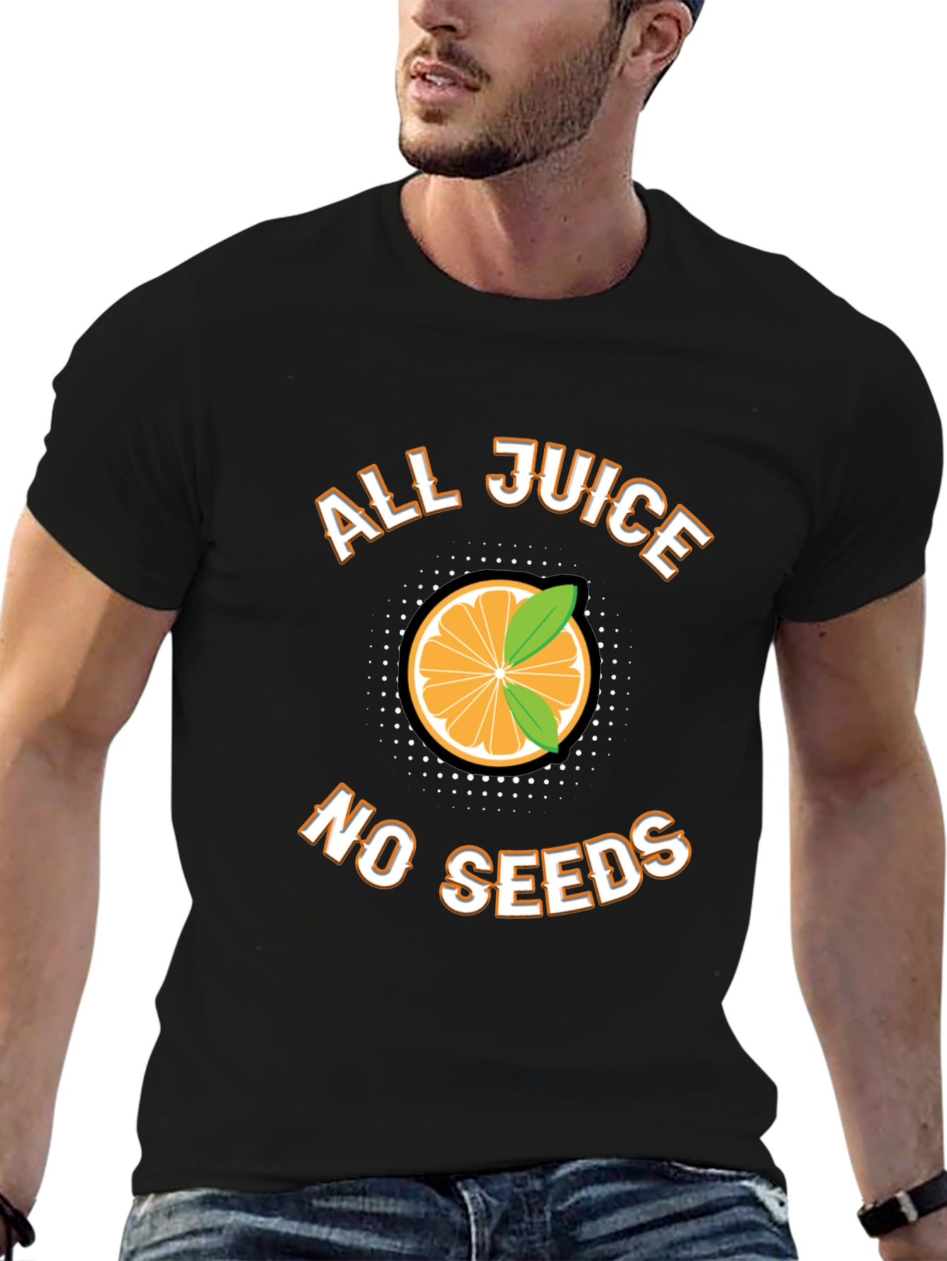 All Juice No Seeds Funny Fruit Graphic T-Shirt
