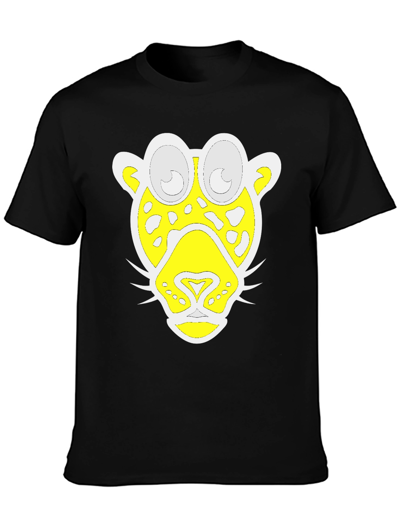 Funky Leopard Graphic Tee - Black Cotton T-Shirt