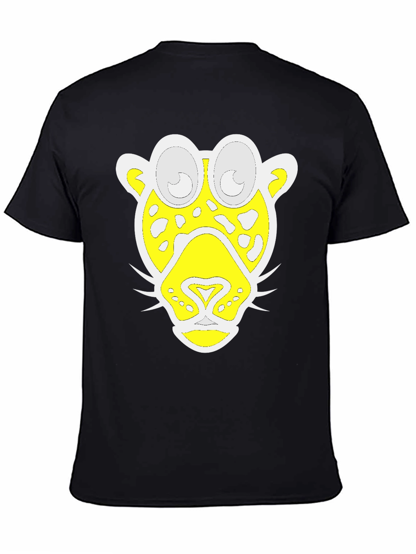 Funky Leopard Graphic Tee - Black Cotton T-Shirt
