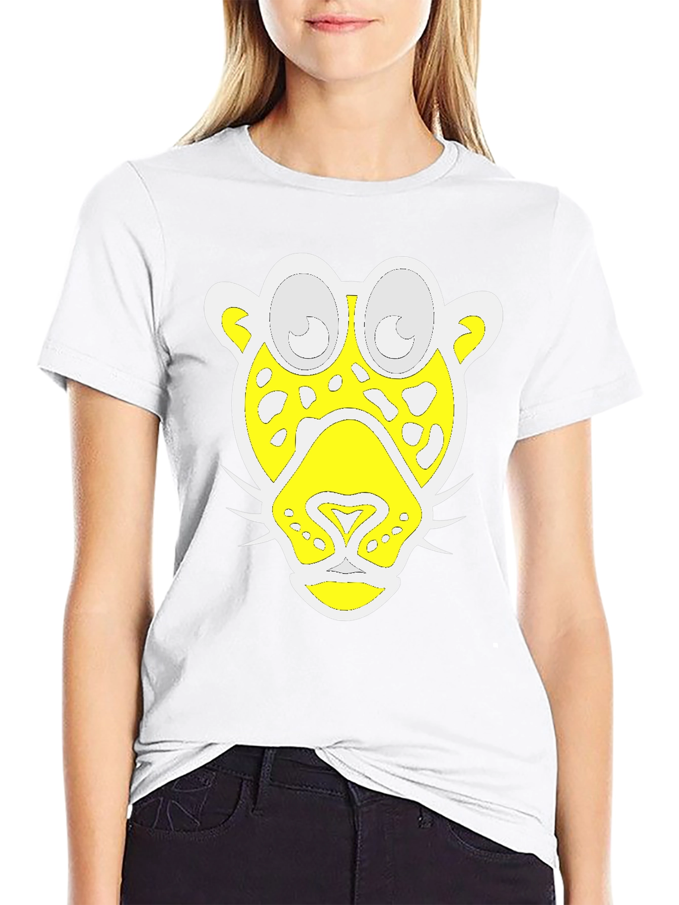 Funky Leopard Graphic Tee - Black Cotton T-Shirt