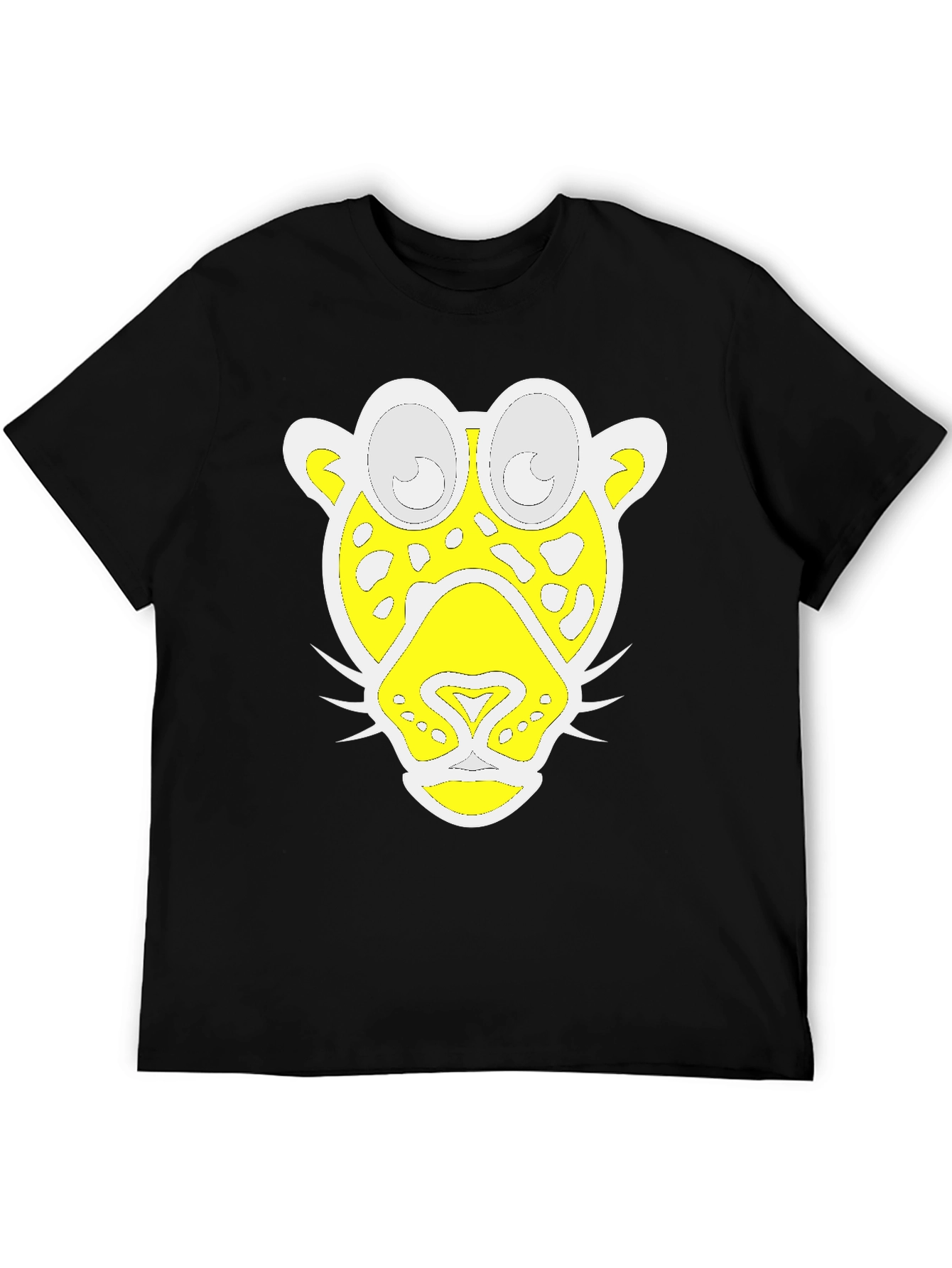 Funky Leopard Graphic Tee - Black Cotton T-Shirt