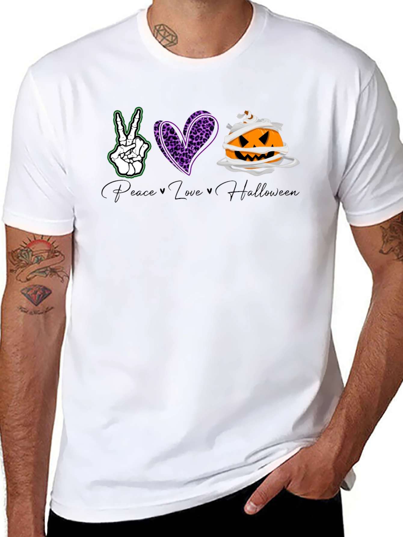 Peace Love Halloween Graphic Tee
