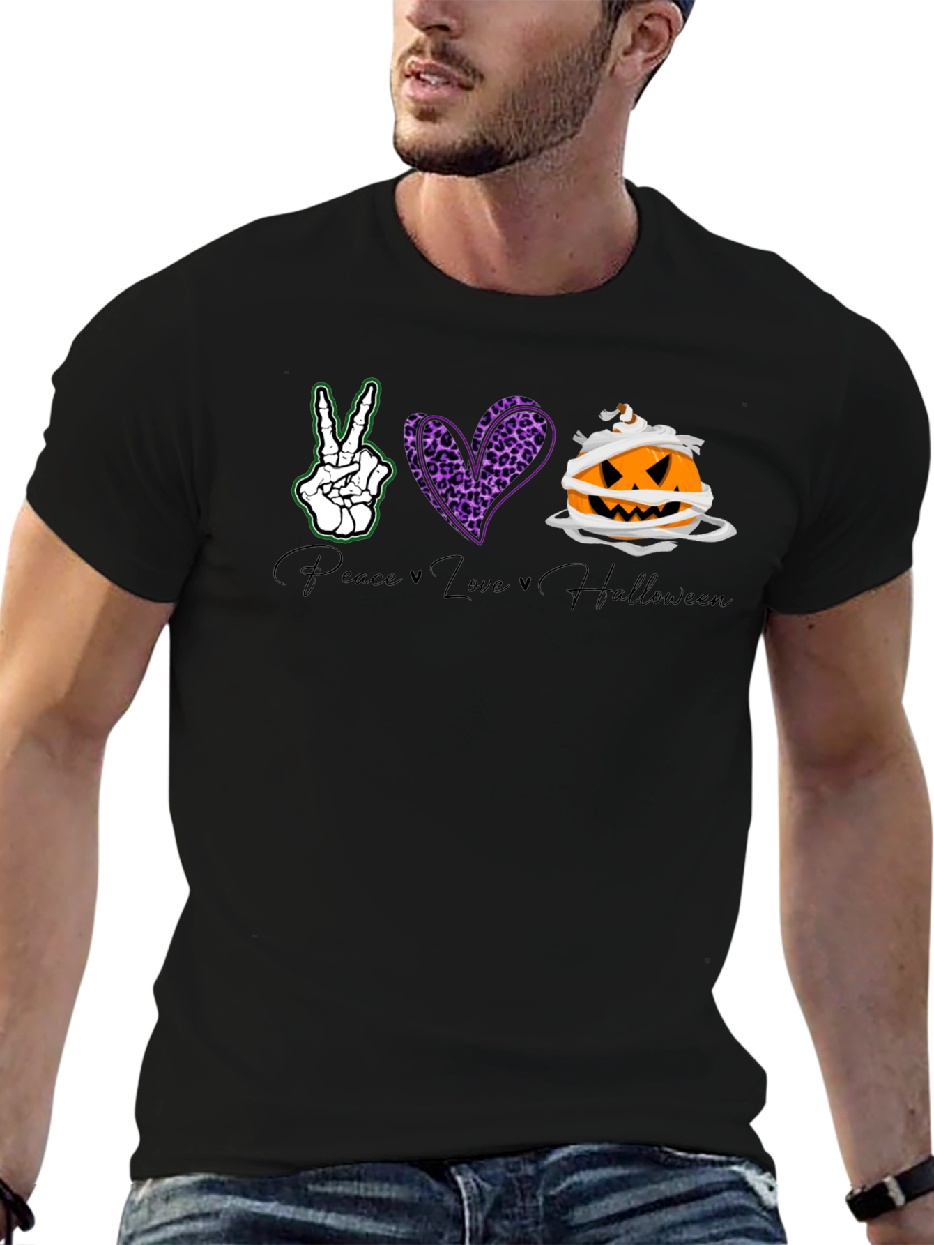 Peace Love Halloween Graphic Tee