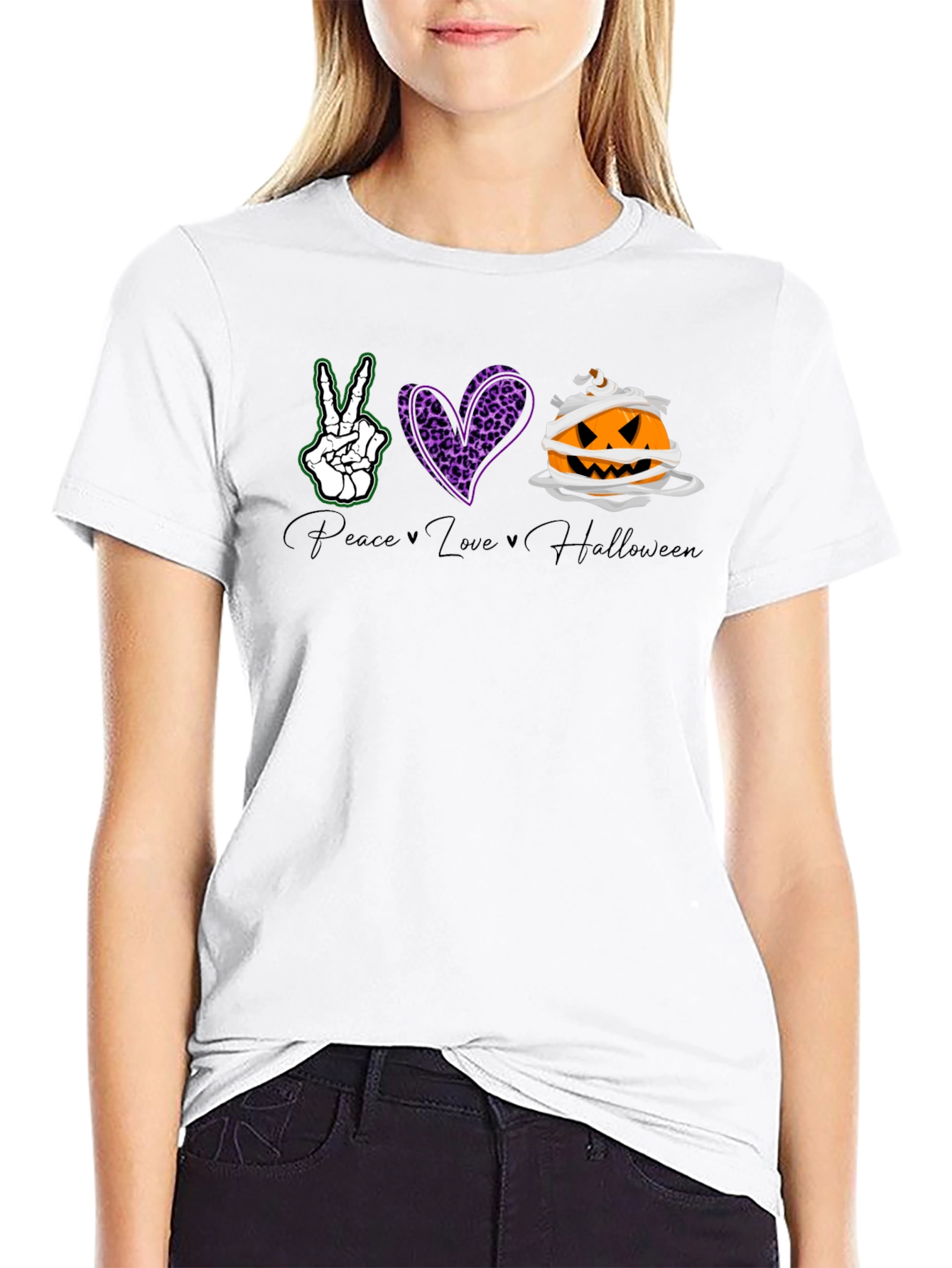 Peace Love Halloween Graphic Tee