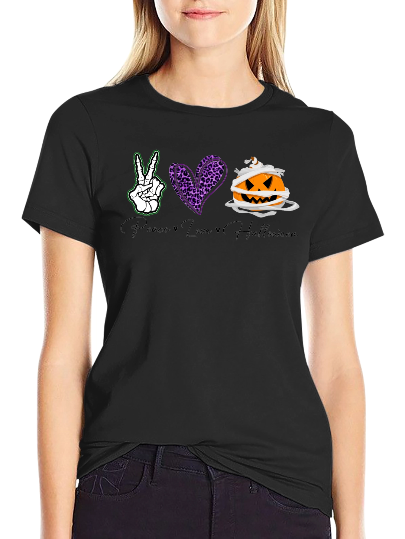 Peace Love Halloween Graphic Tee