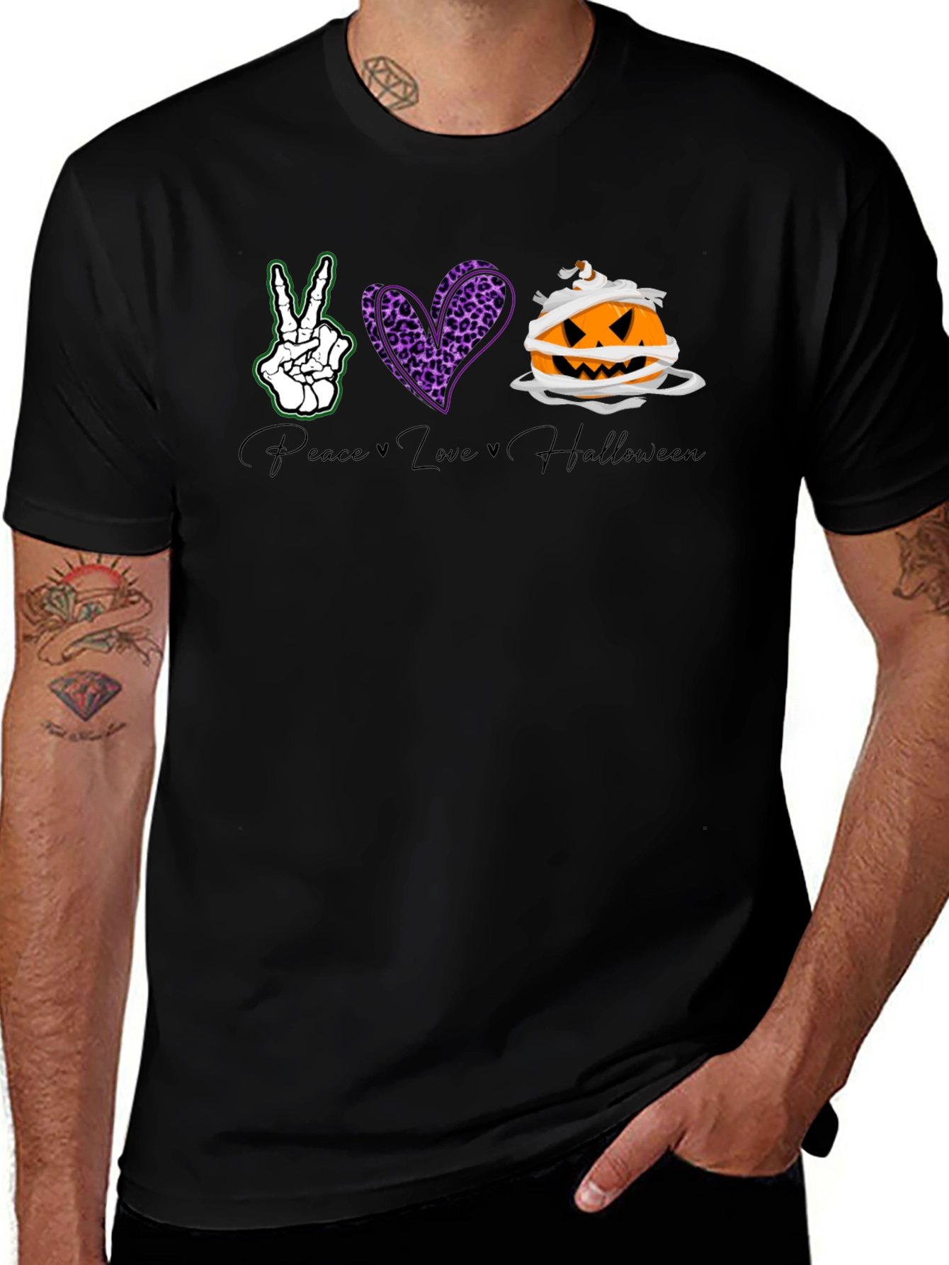 Peace Love Halloween Graphic Tee