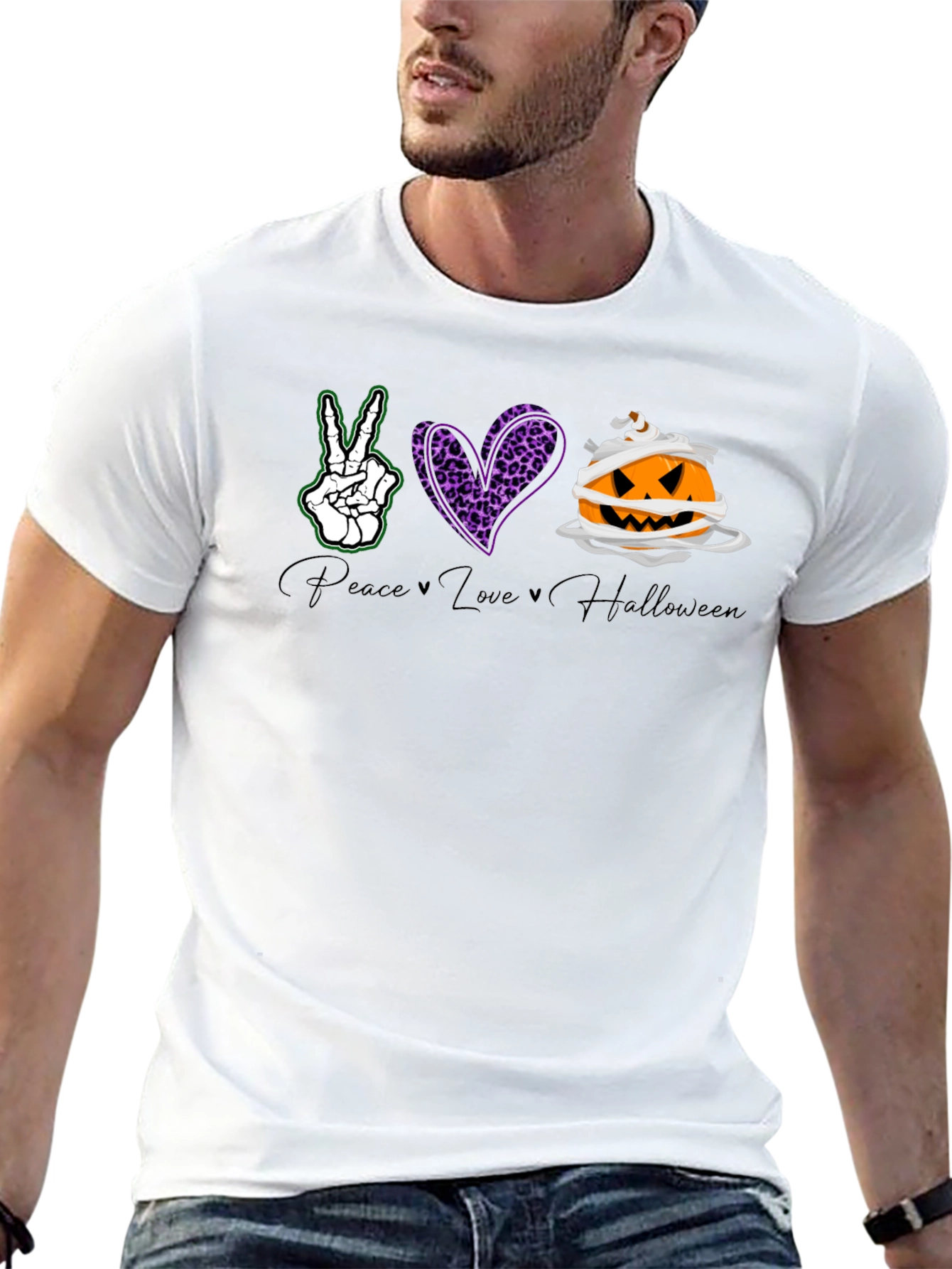 Peace Love Halloween Graphic Tee