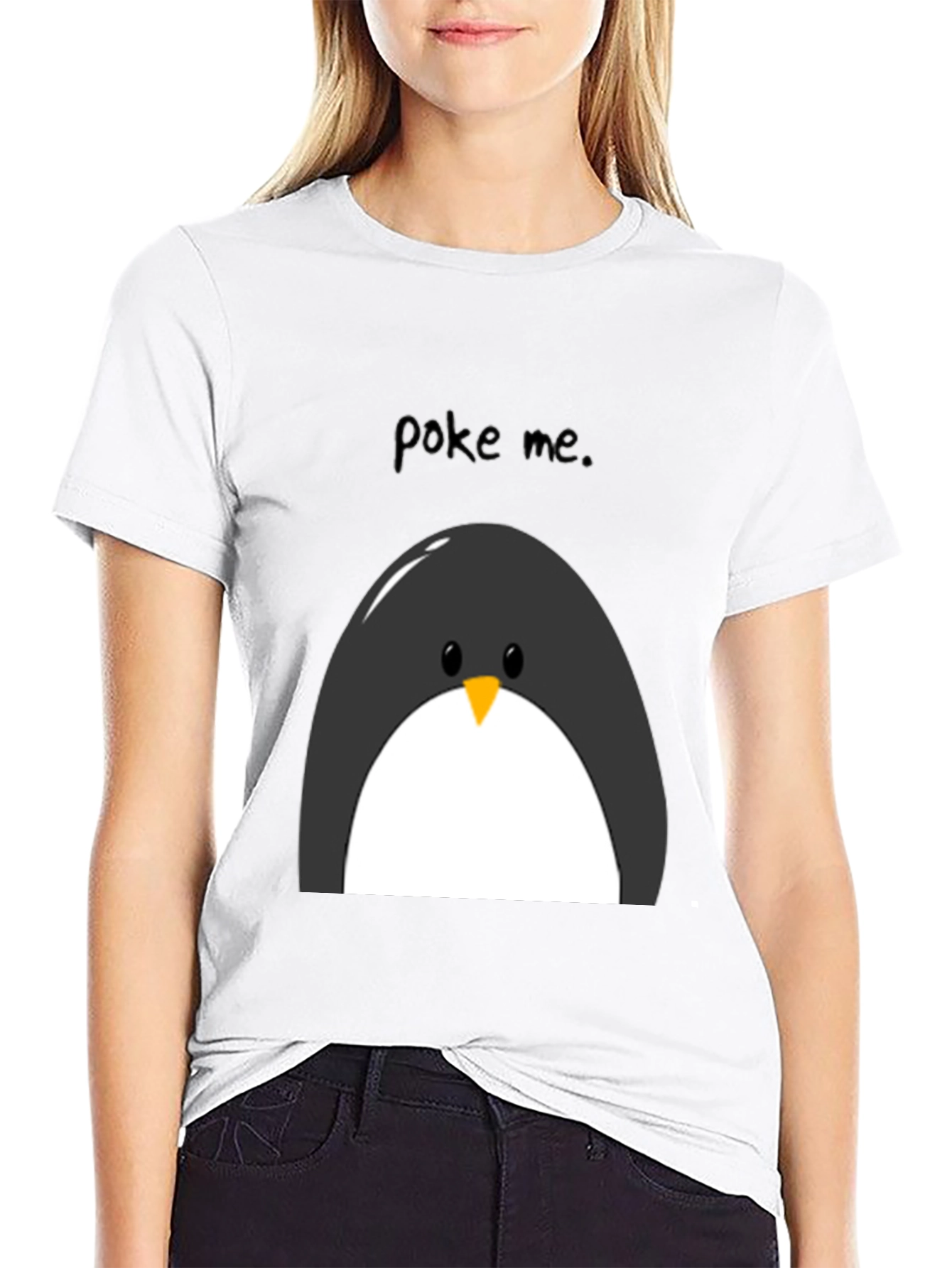 Poke Me Penguin Graphic Tee - Black