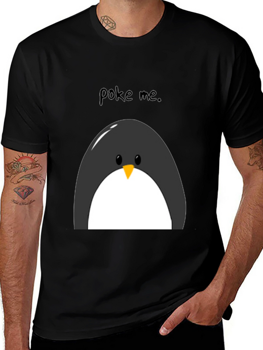 Poke Me Penguin Graphic Tee - Black