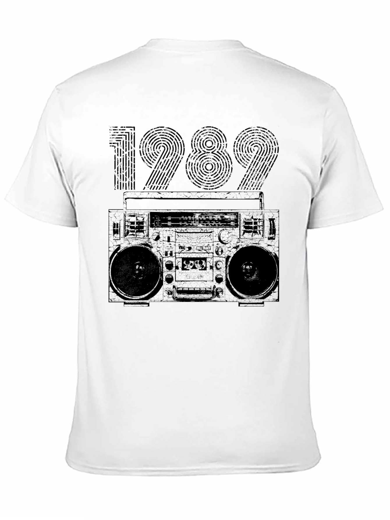 1989 Boombox Graphic T-Shirt - Retro Style