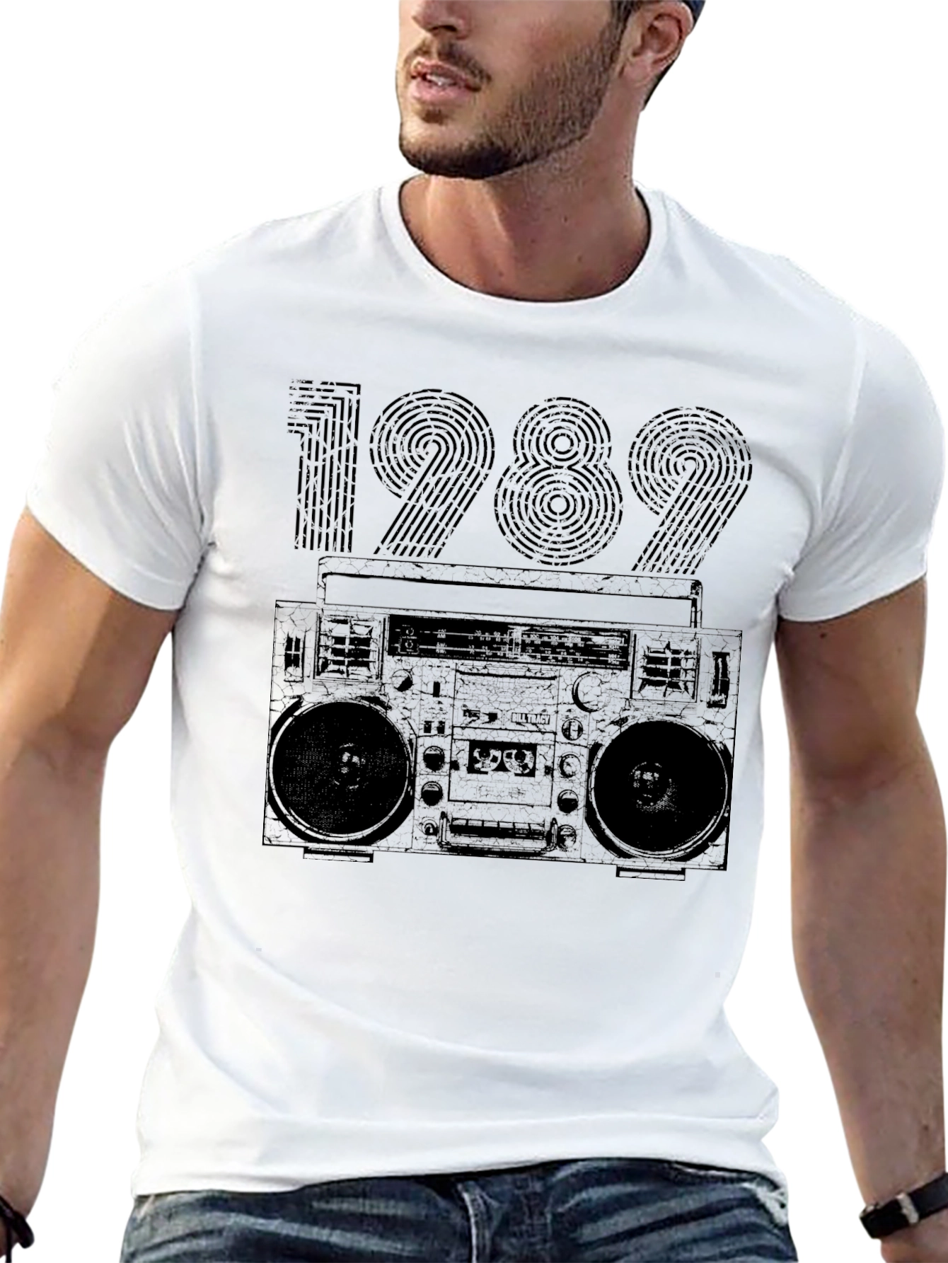 1989 Boombox Graphic T-Shirt - Retro Style