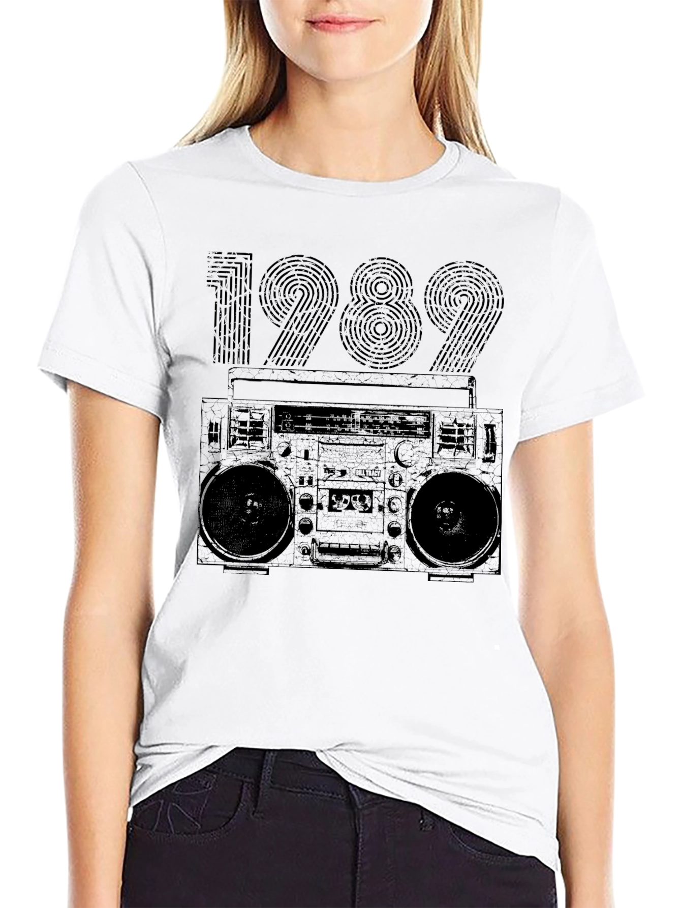1989 Boombox Graphic T-Shirt - Retro Style