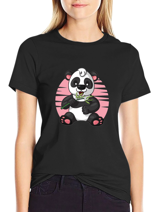 Cute Panda Graphic Tee - Unisex Black T-Shirt
