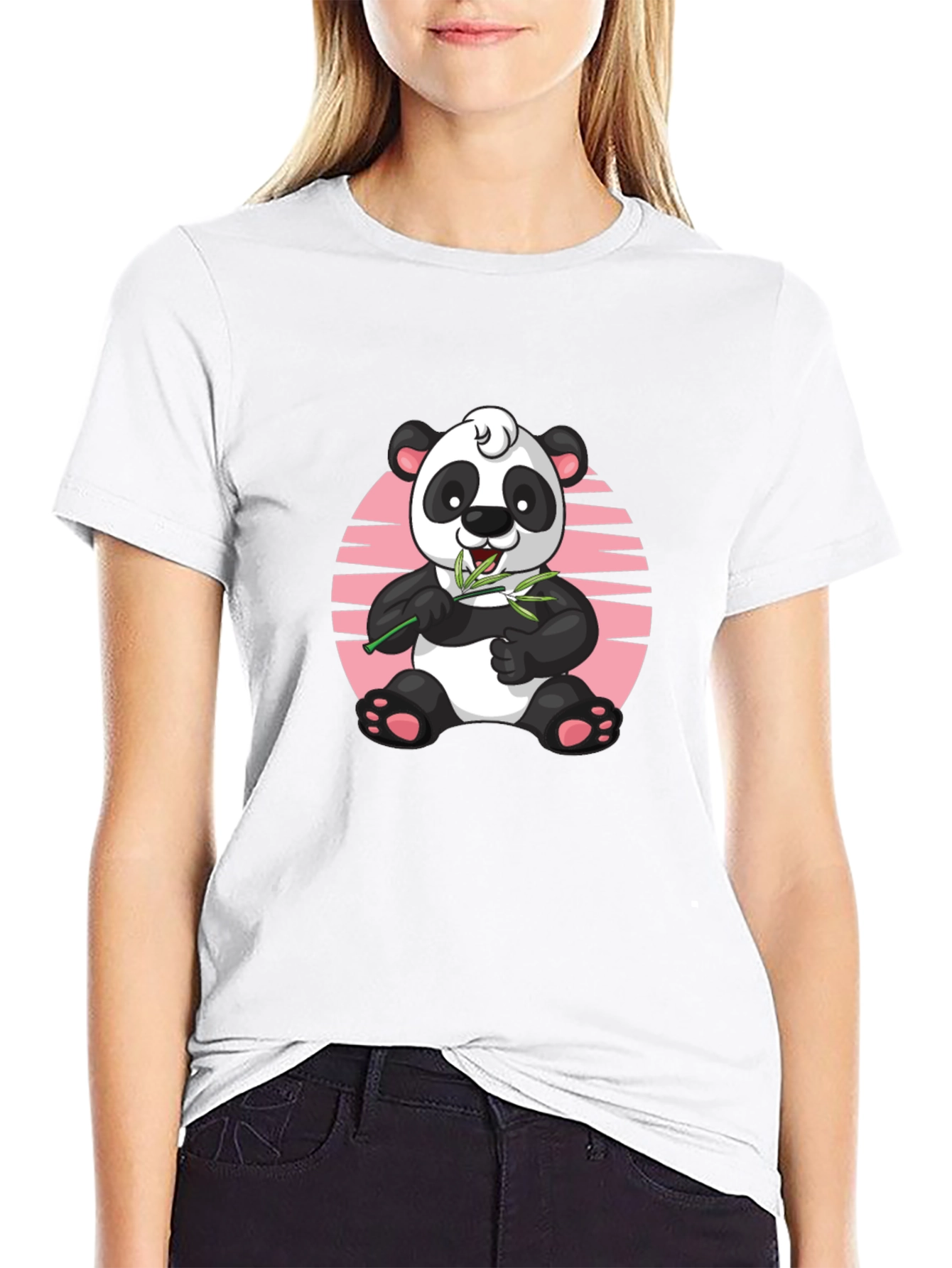 Cute Panda Graphic Tee - Unisex Black T-Shirt