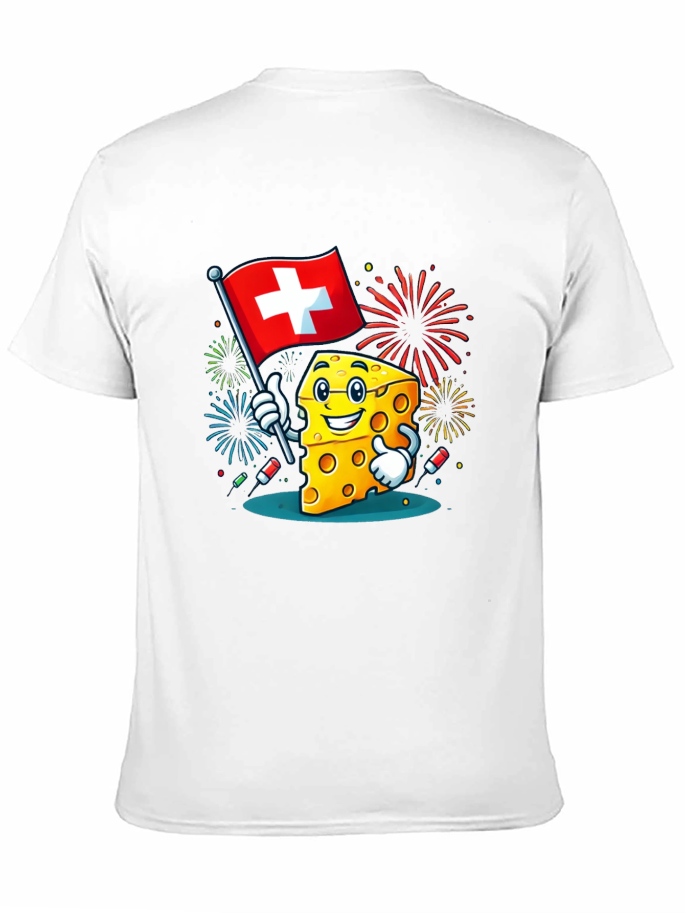 Swiss Cheese Cartoon Graphic T-Shirt