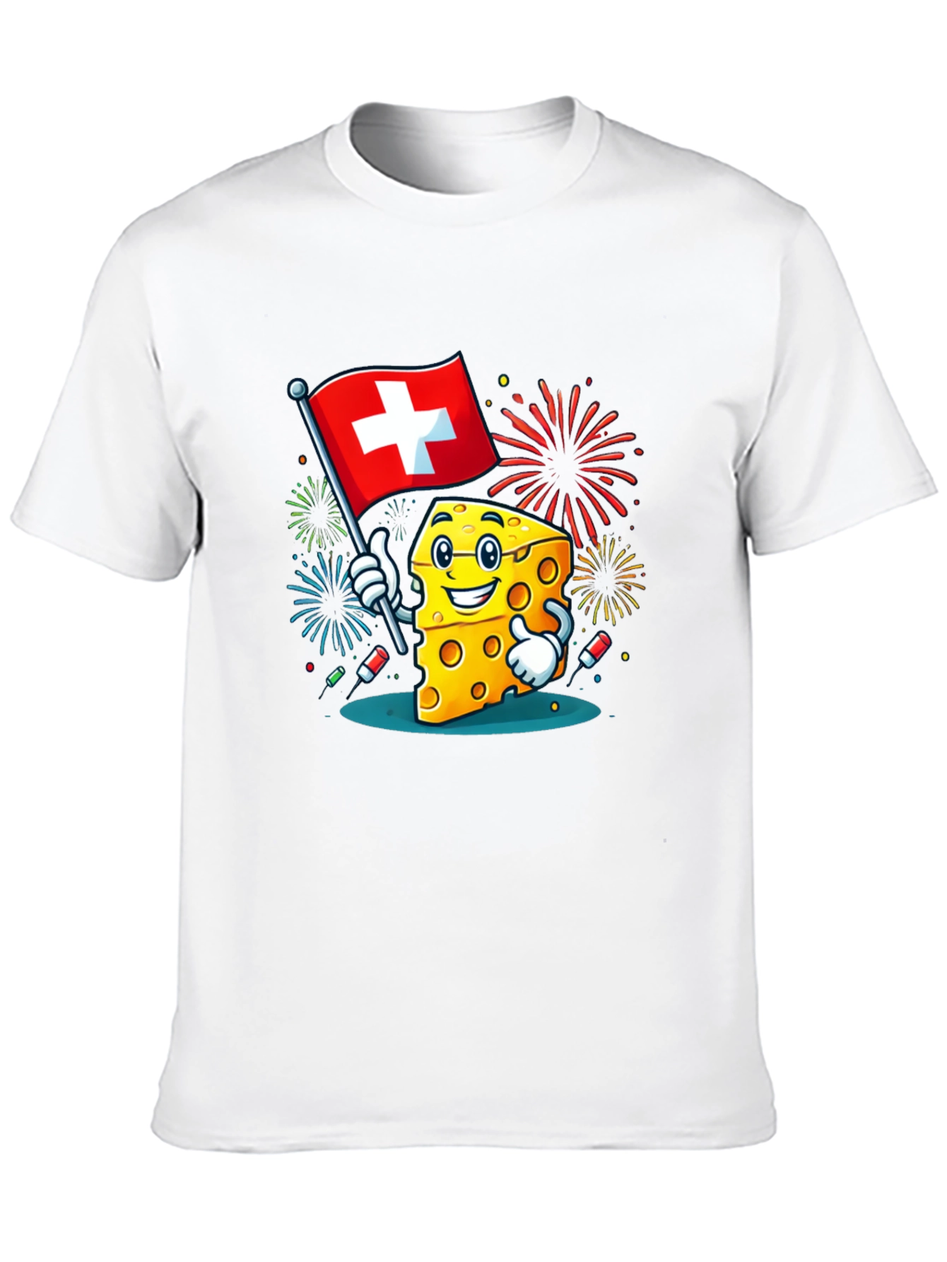 Swiss Cheese Cartoon Graphic T-Shirt