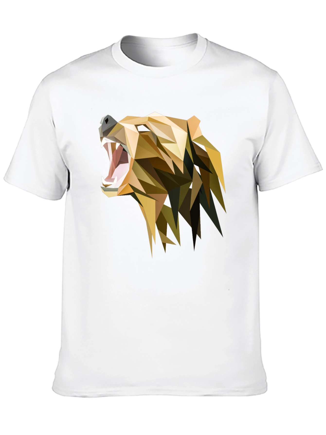 Geometric Bear Graphic Black T-Shirt