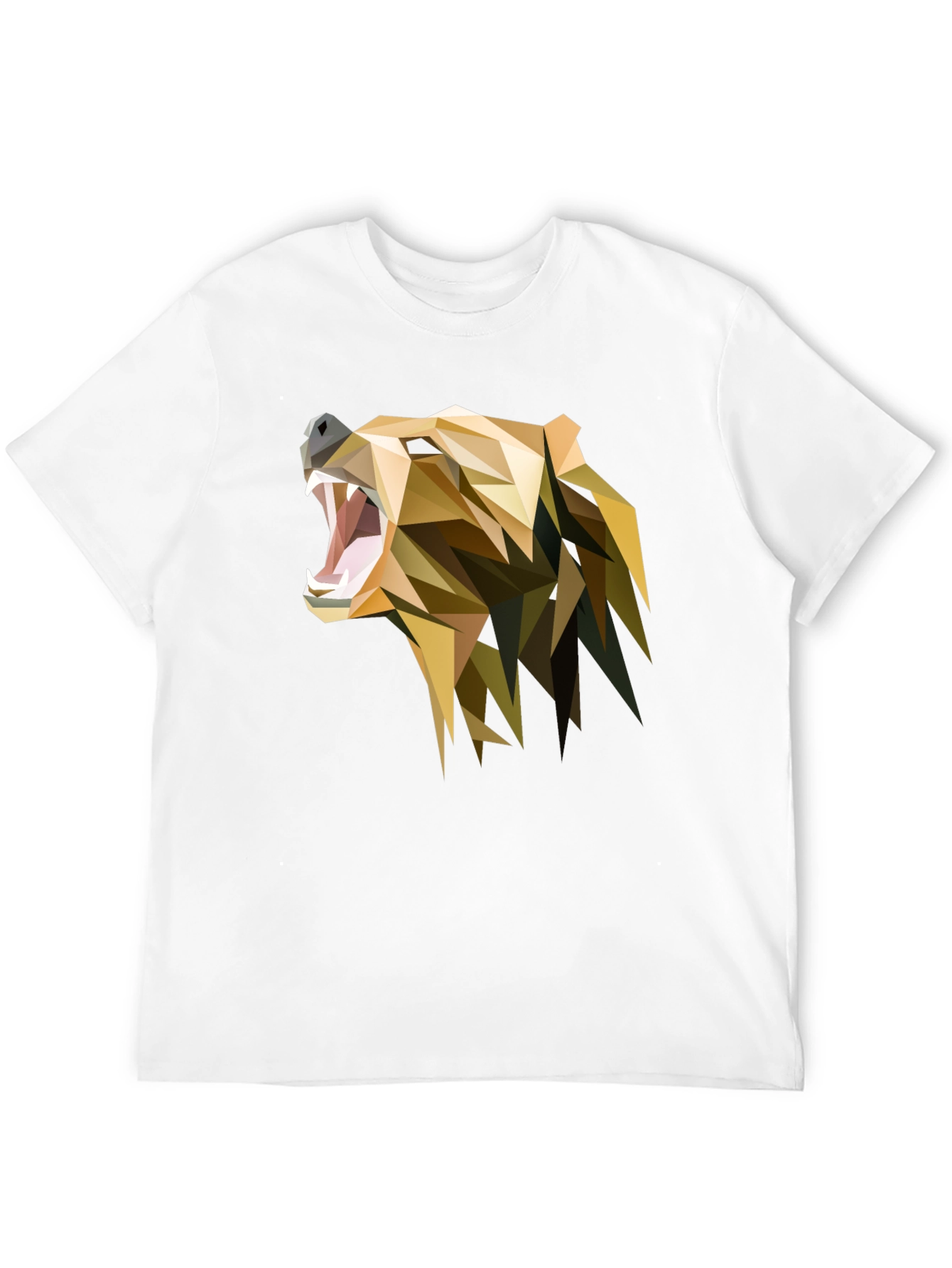 Geometric Bear Graphic Black T-Shirt