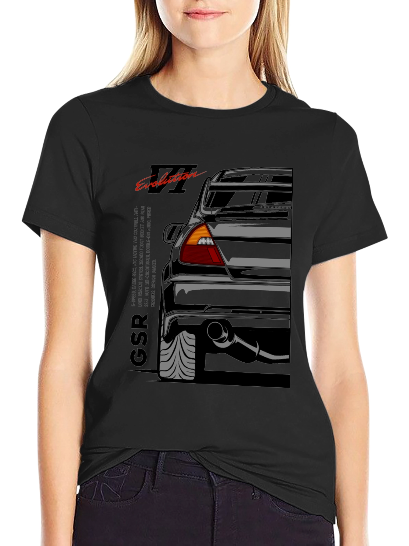 Evolution GSR Car T-Shirt - Black
