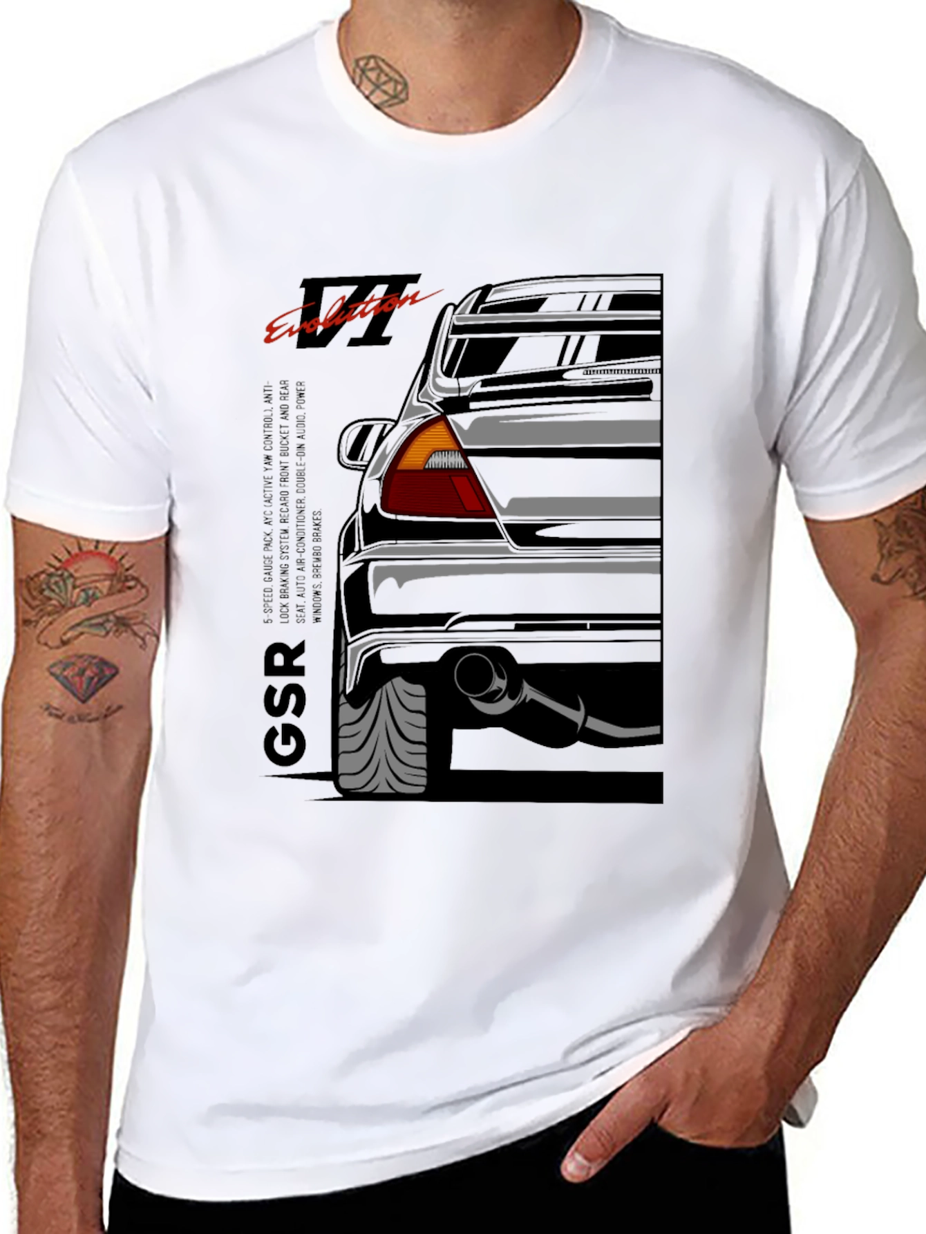 Evolution GSR Car T-Shirt - Black