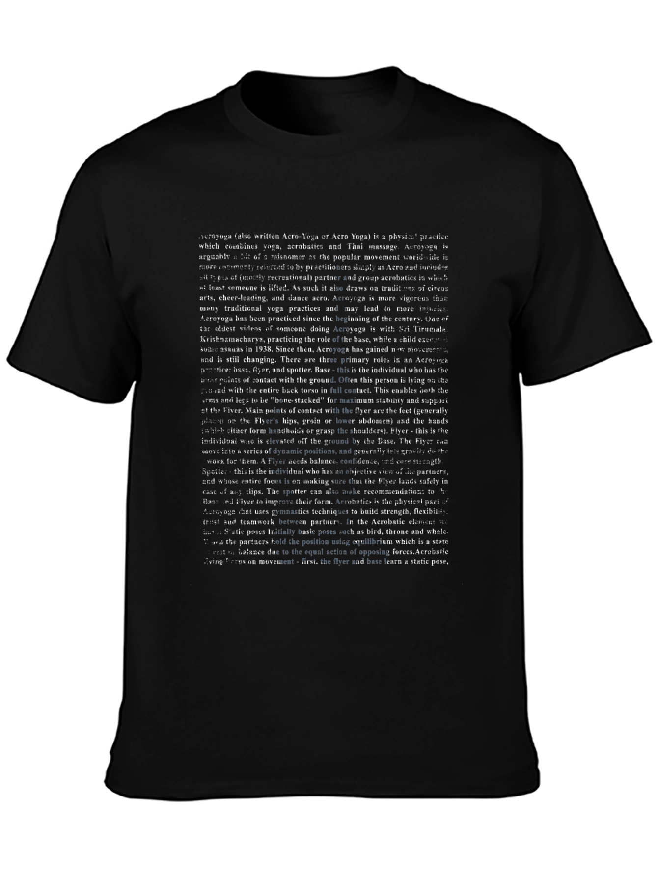Acro Yoga Text Print Tee
