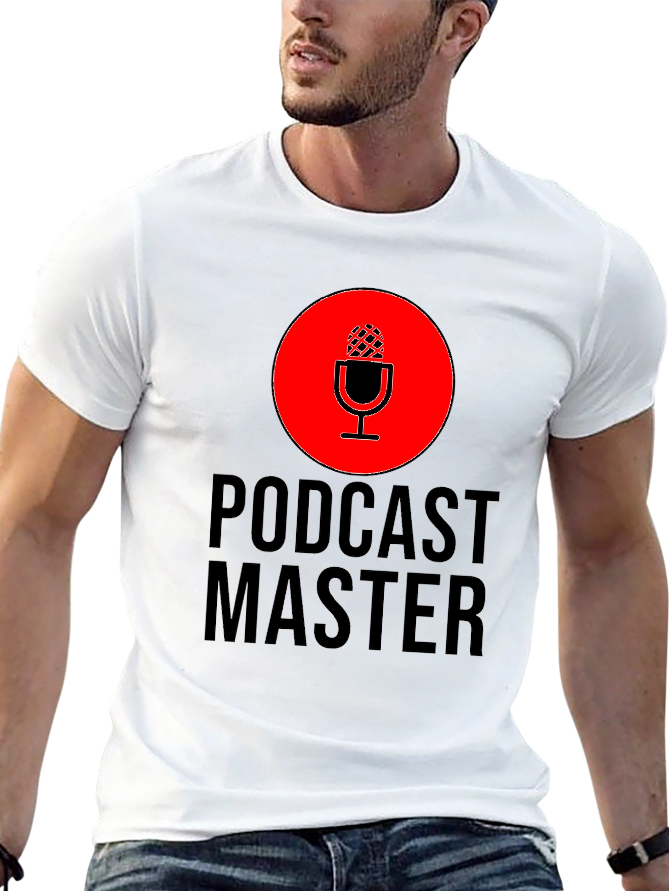 Podcast Master T-Shirt - Black Crew Neck