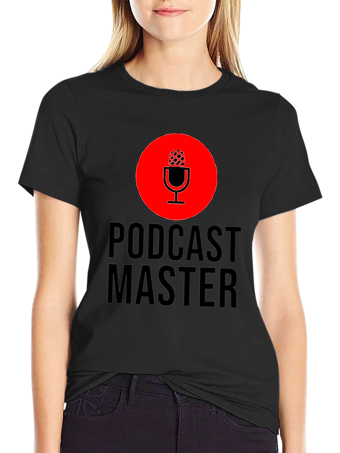 Podcast Master T-Shirt - Black Crew Neck
