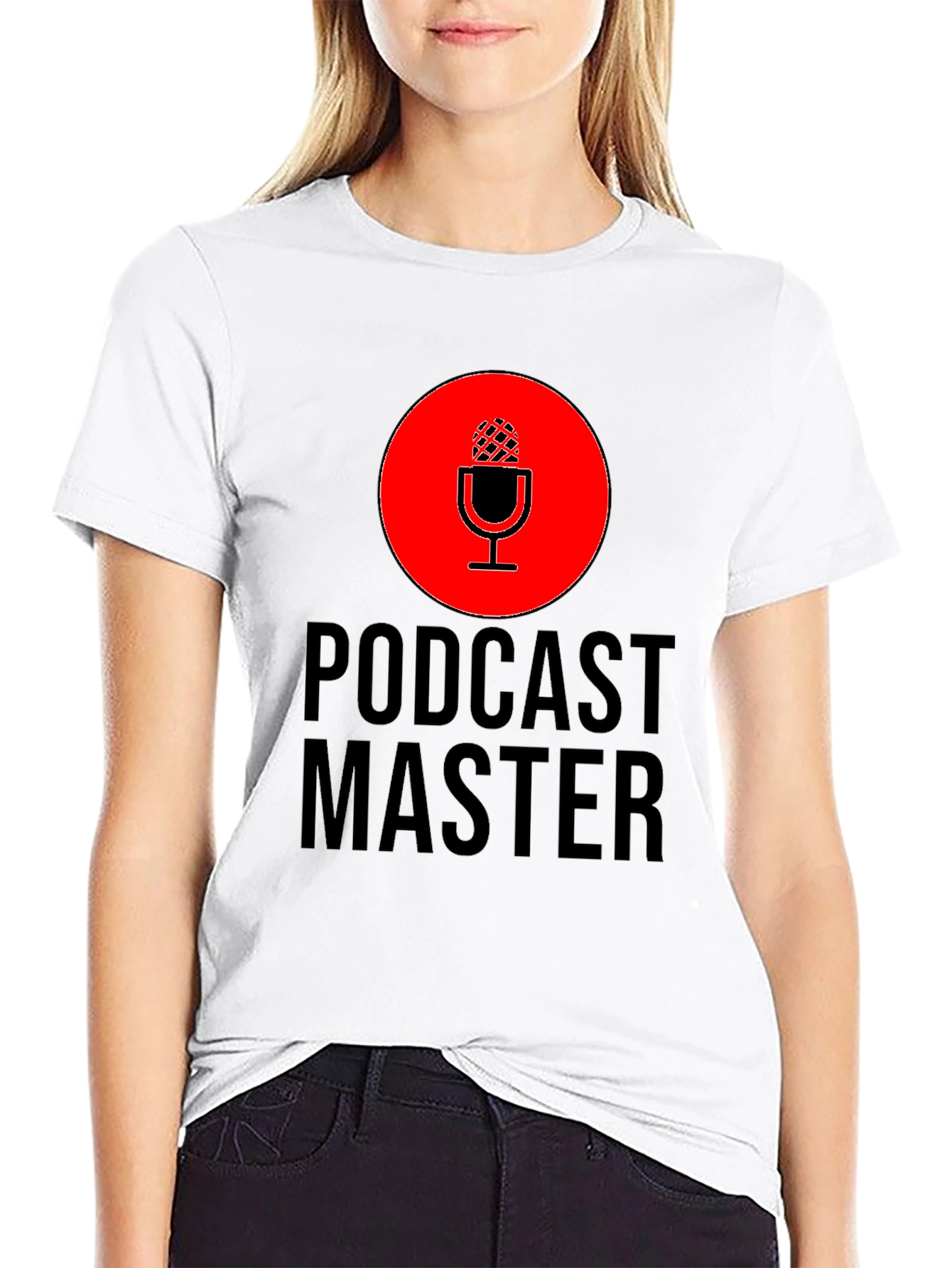 Podcast Master T-Shirt - Black Crew Neck