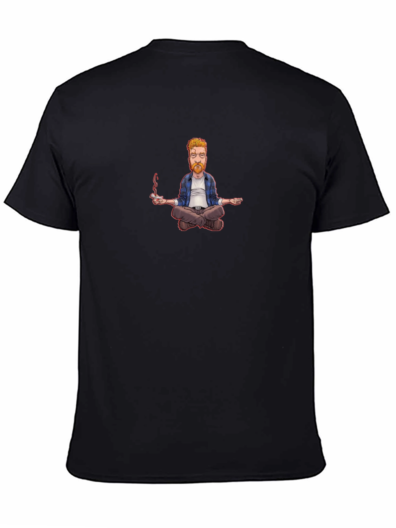 Meditating Man Graphic Tee - Relaxed Fit Black T-Shirt