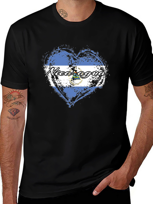 Nicaragua Flag Heart T-Shirt