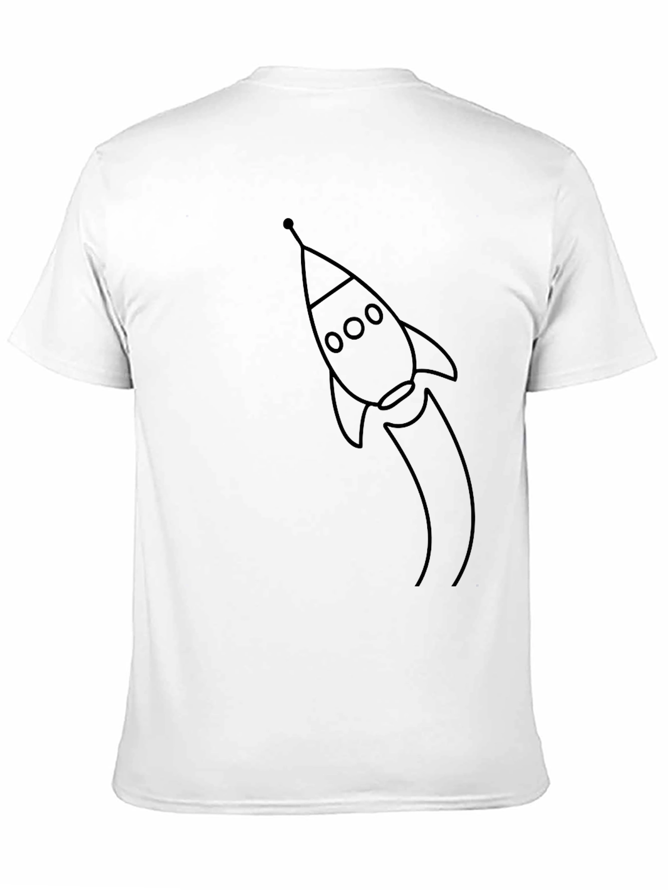 Rocket Ship Graphic Tee - Black Cotton Blend