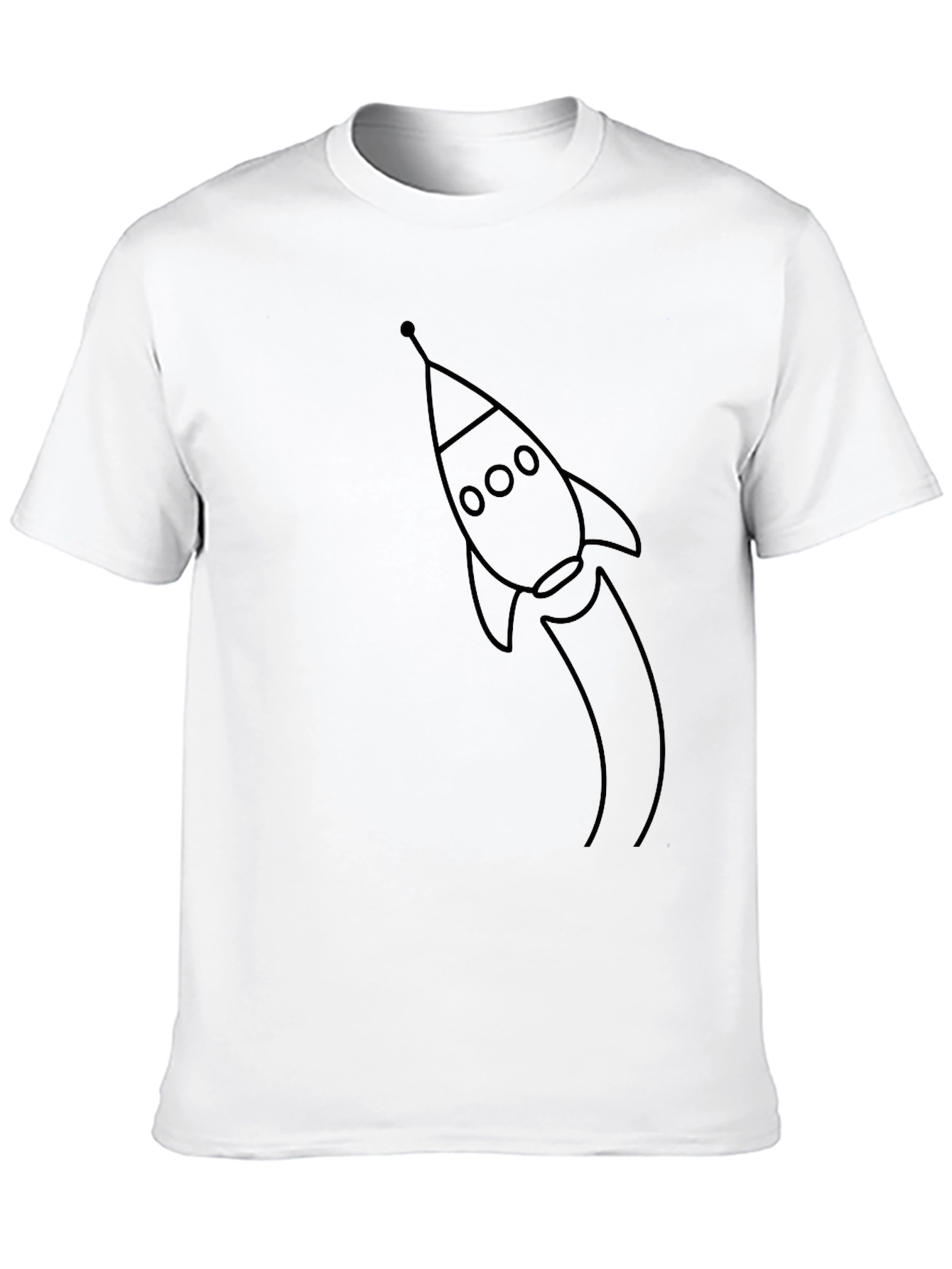 Rocket Ship Graphic Tee - Black Cotton Blend