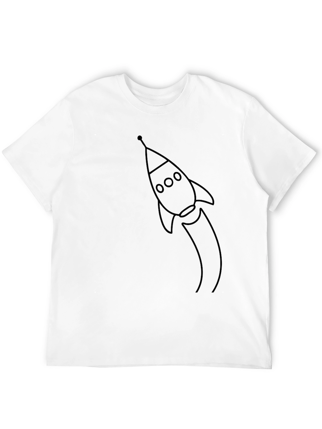 Rocket Ship Graphic Tee - Black Cotton Blend