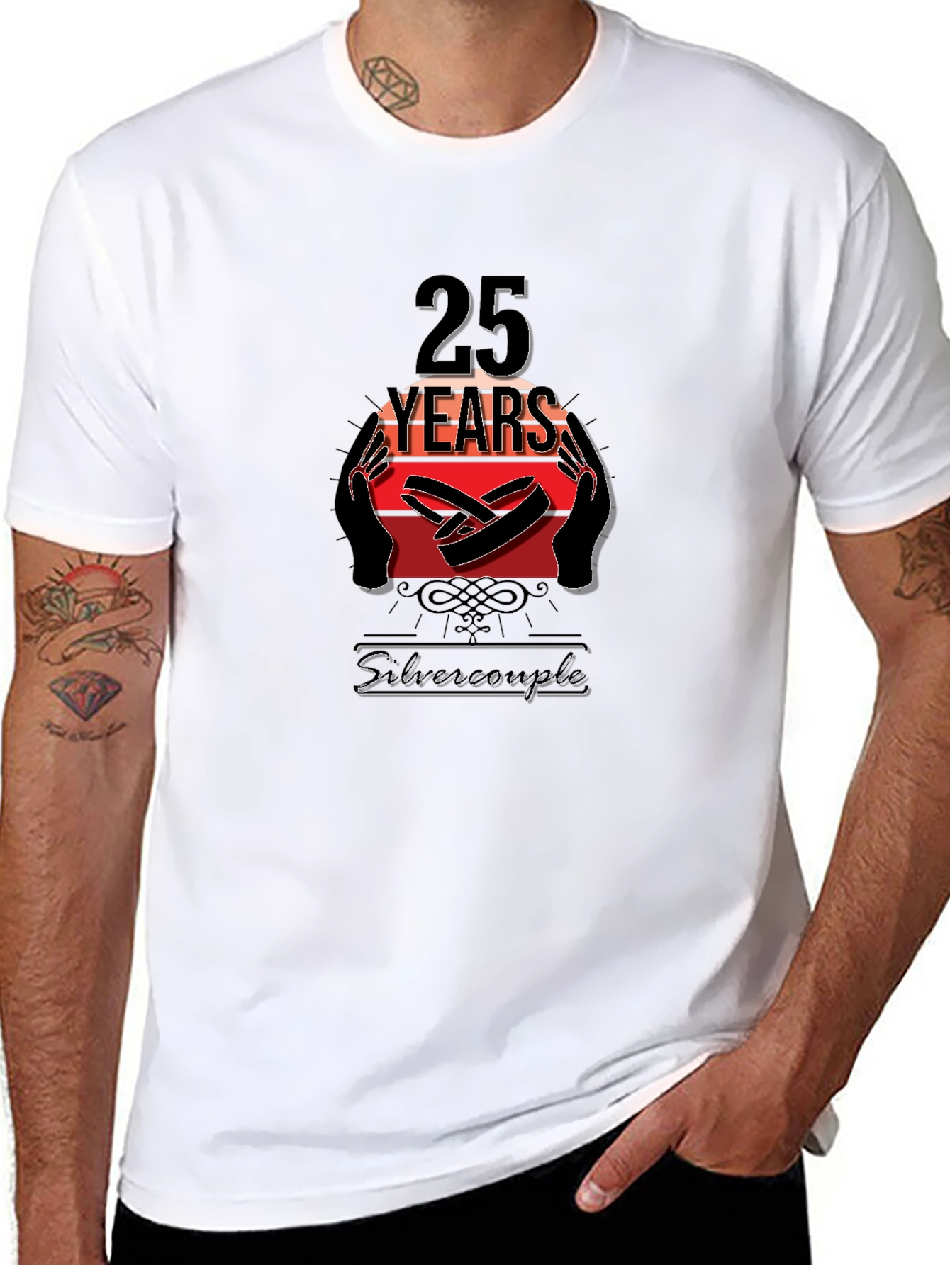 25th Anniversary Silver Couple T-Shirt