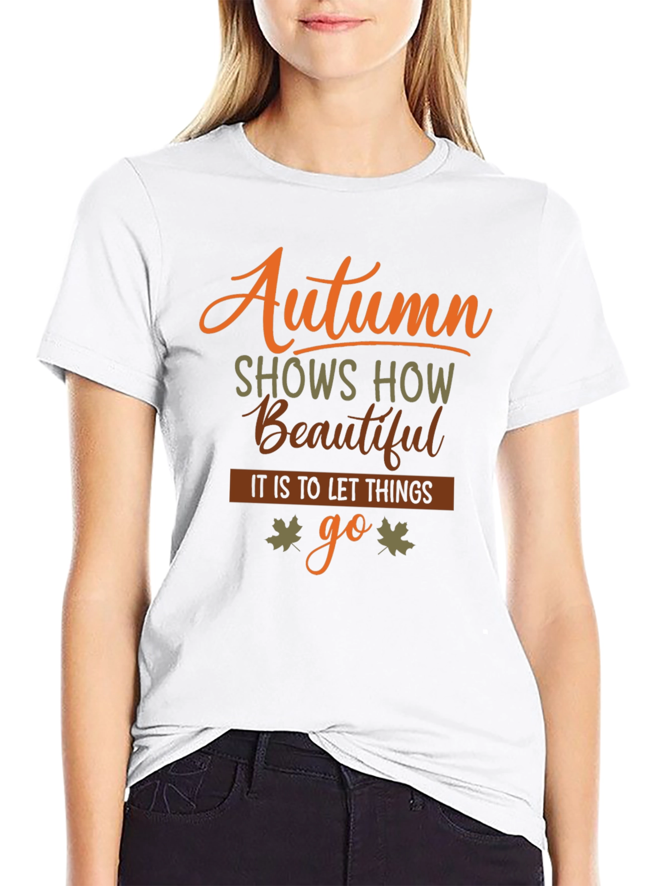 Autumn Leaves Graphic Tee - Black