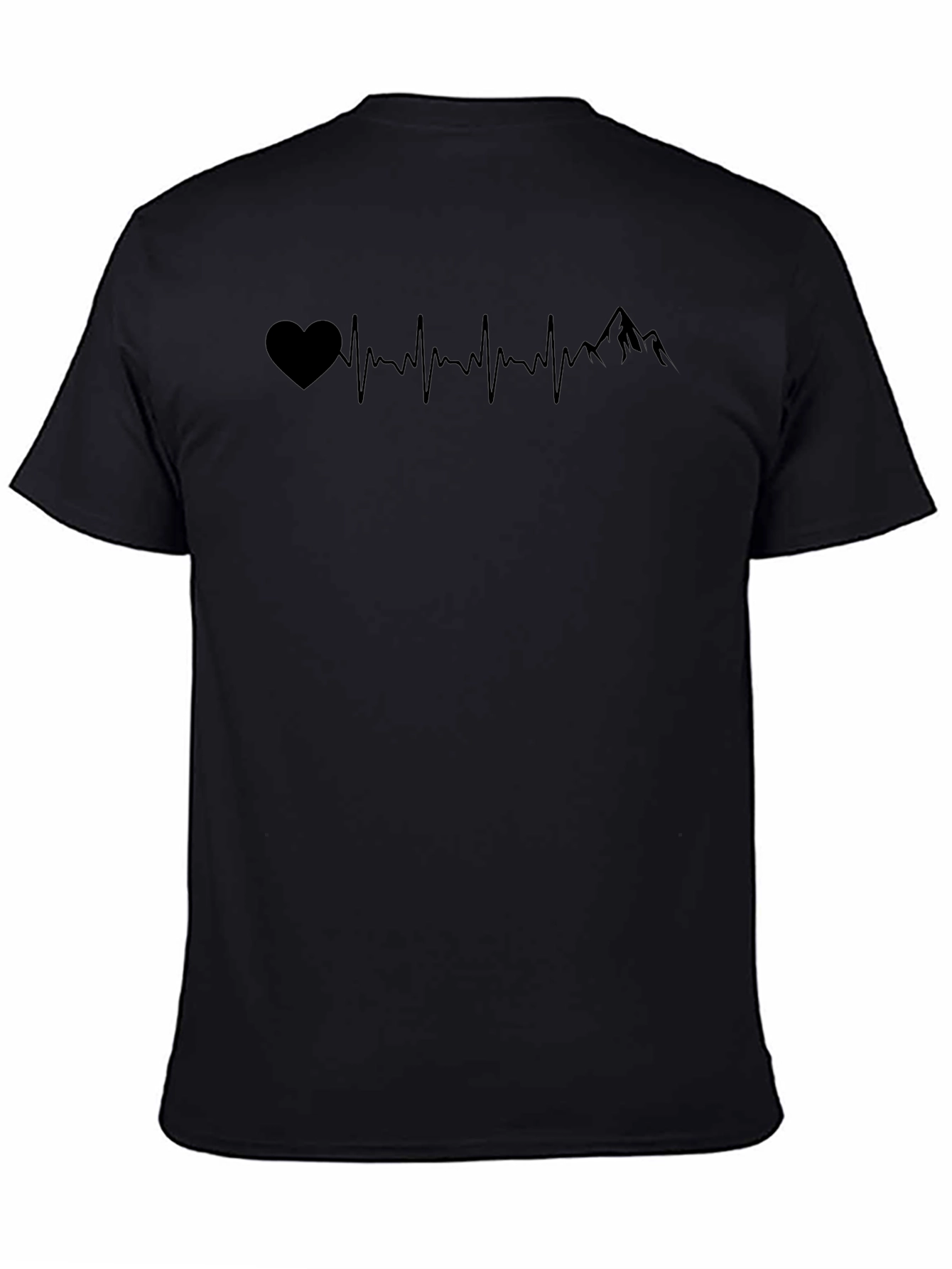 Heartbeat Mountain Graphic Tee - Black