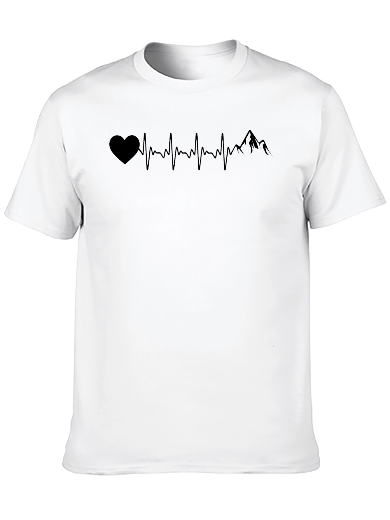 Heartbeat Mountain Graphic Tee - Black
