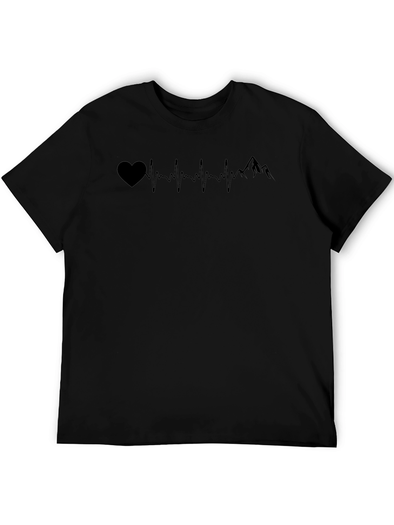 Heartbeat Mountain Graphic Tee - Black
