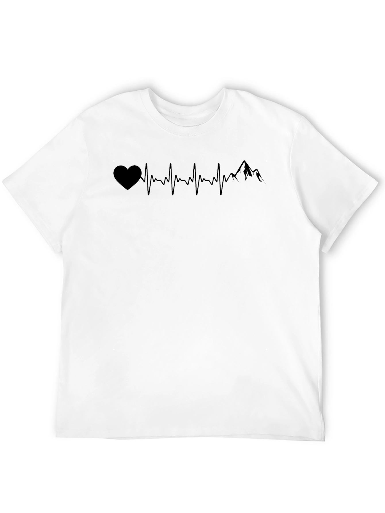 Heartbeat Mountain Graphic Tee - Black