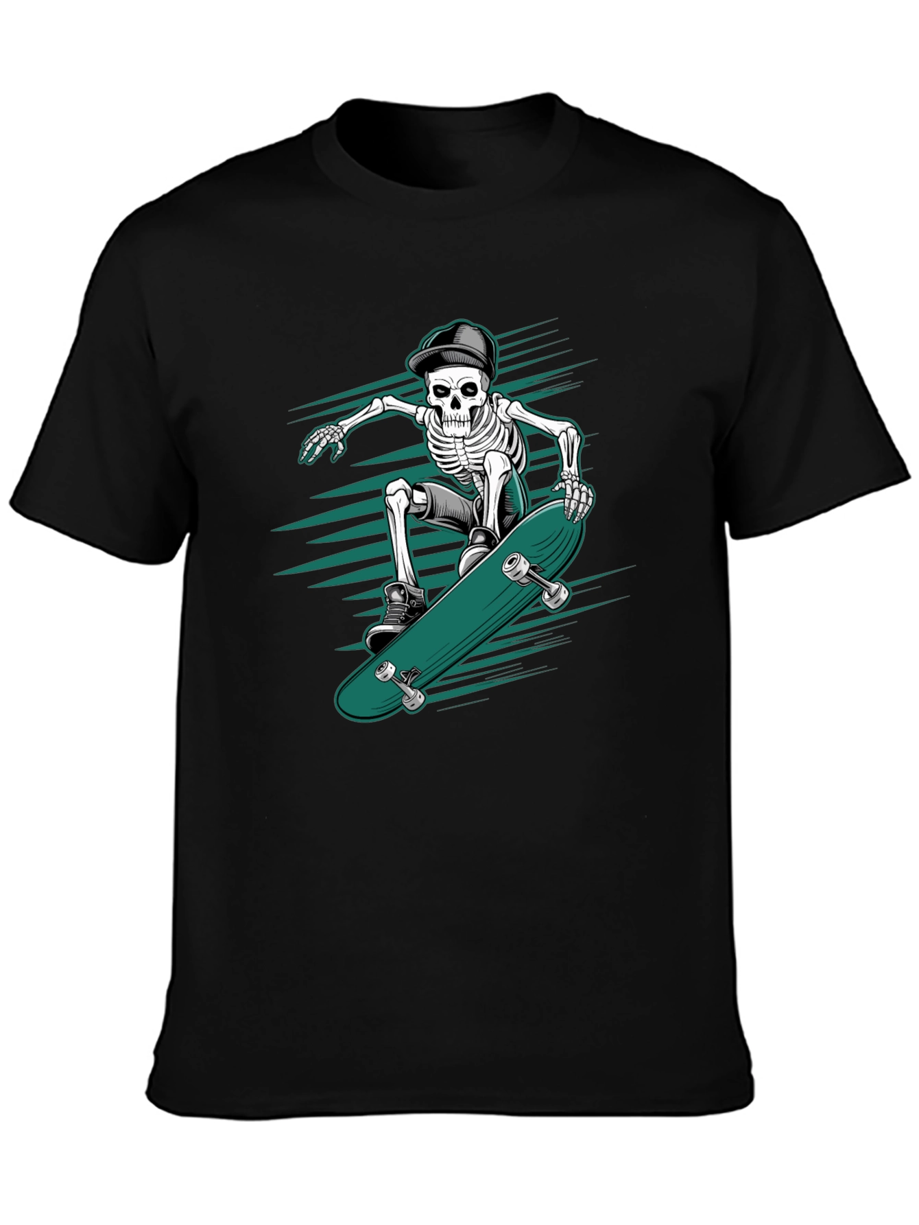 Skateboarding Skeleton Graphic Tee - Cool & Edgy Design