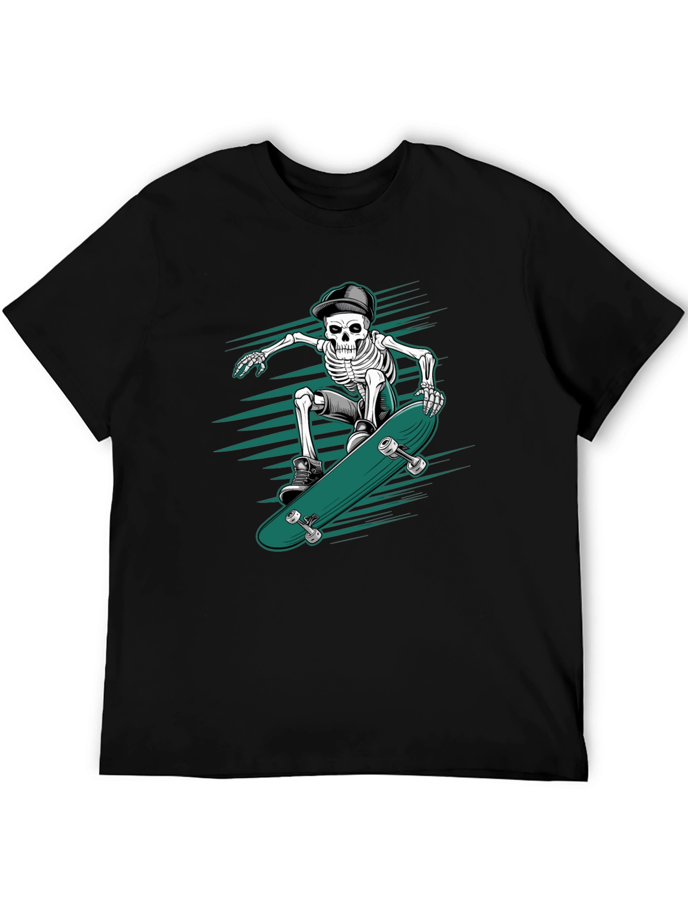 Skateboarding Skeleton Graphic Tee - Cool & Edgy Design