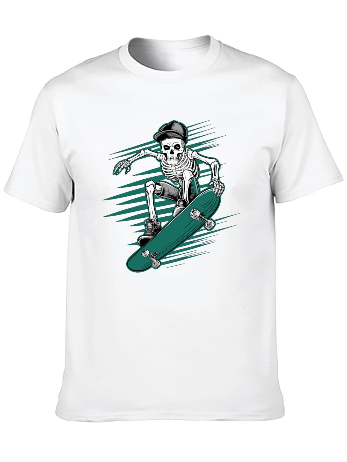 Skateboarding Skeleton Graphic Tee - Cool & Edgy Design