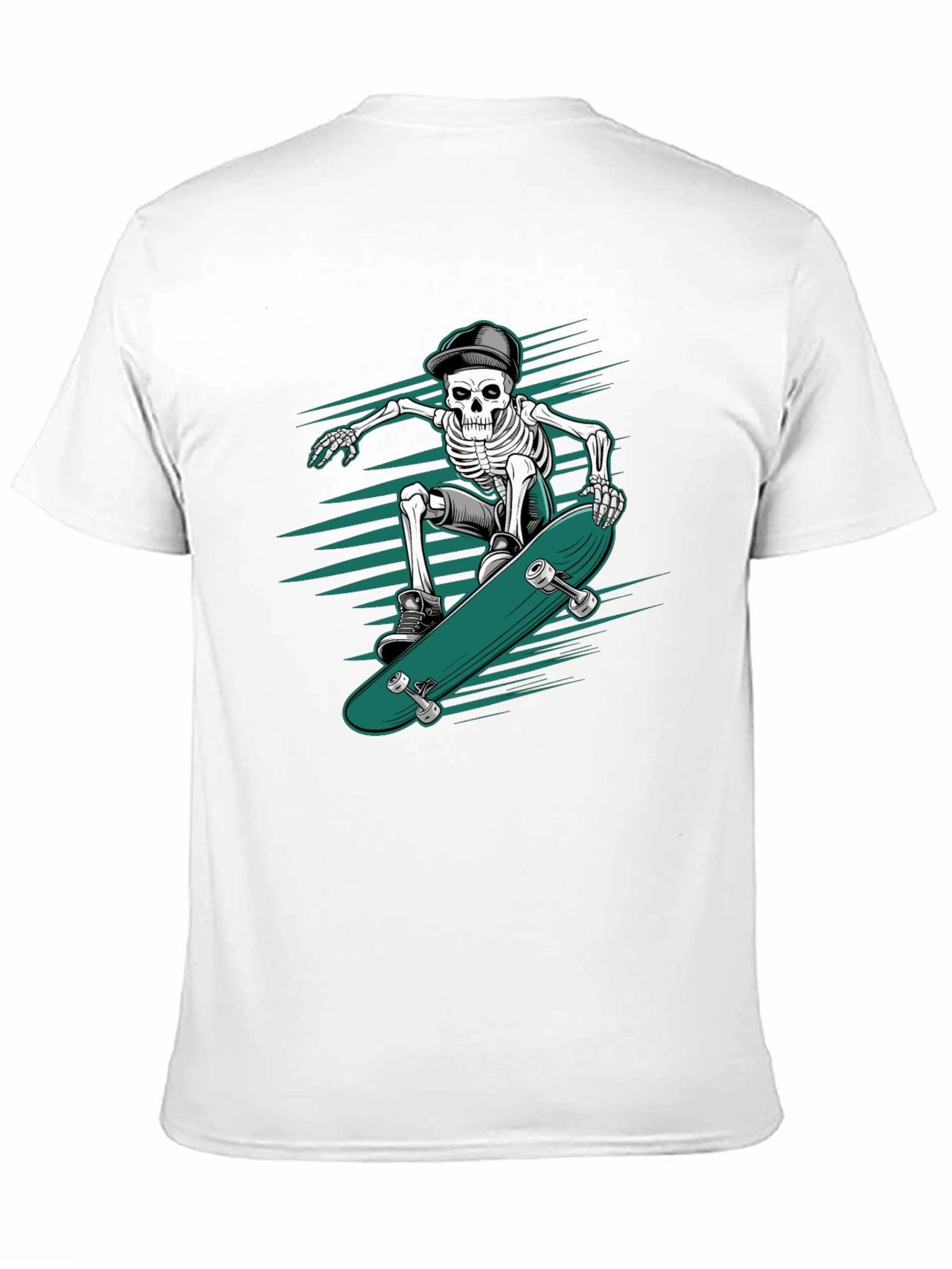 Skateboarding Skeleton Graphic Tee - Cool & Edgy Design