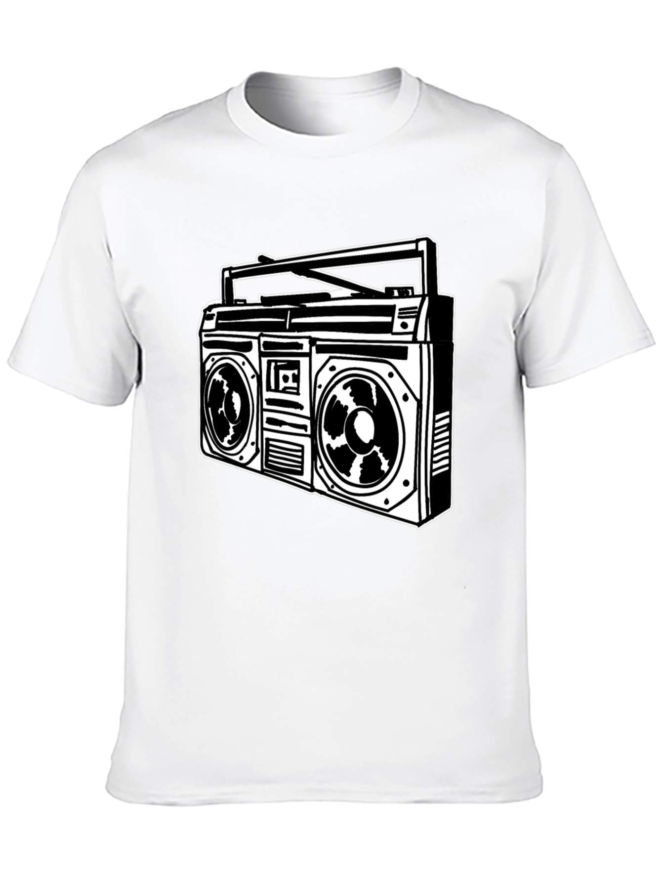 Retro Boombox Graphic Tee - Classic Style