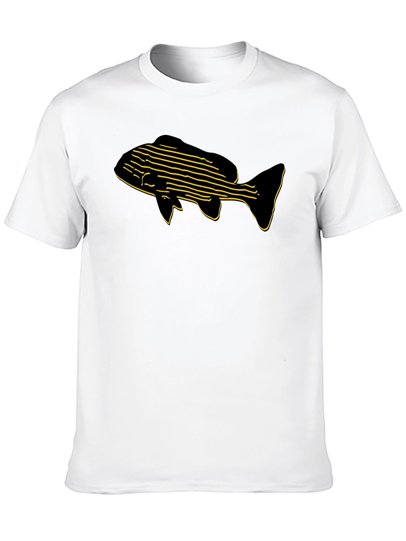 Black T-Shirt with Fish Graphic