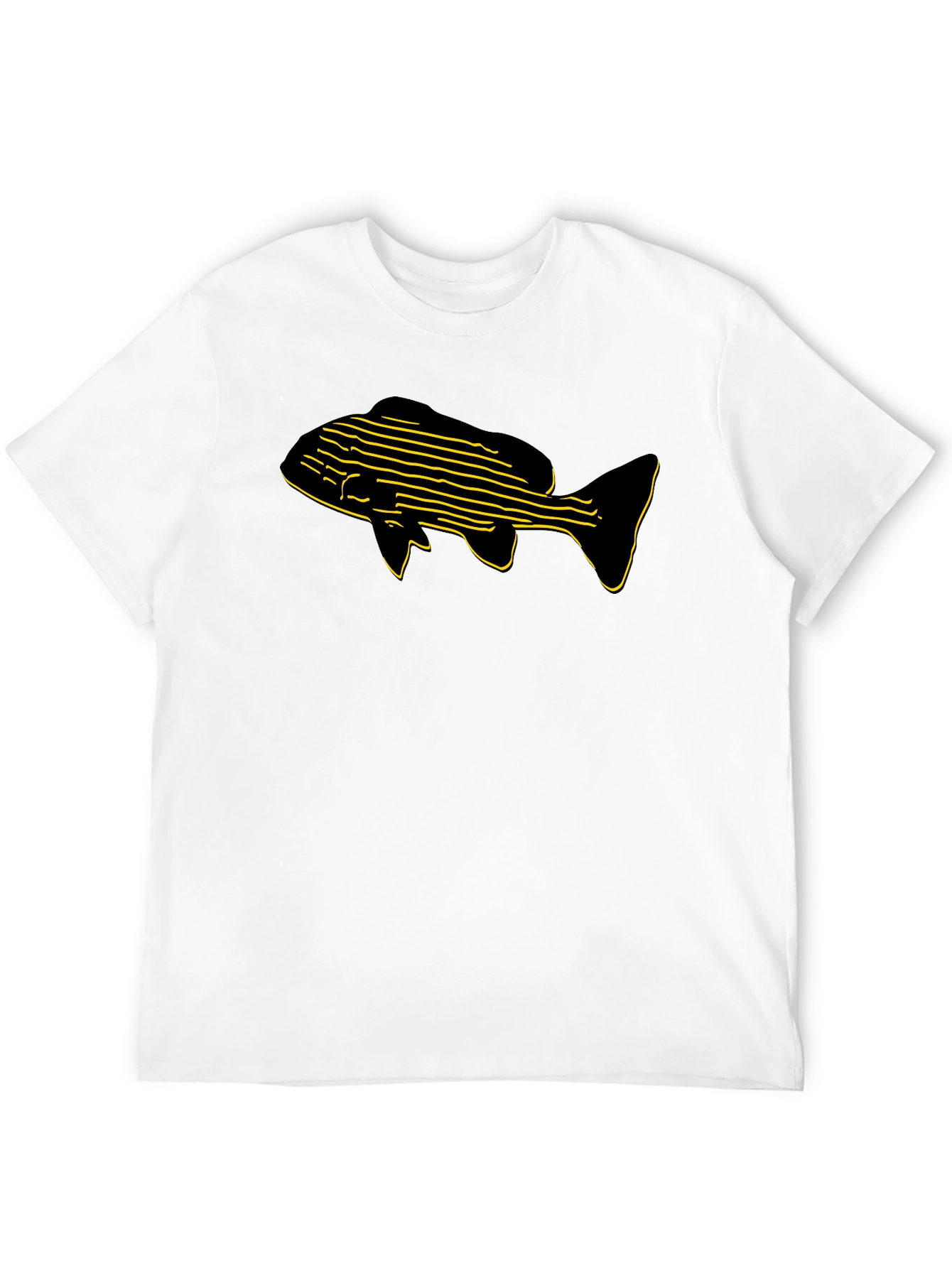 Black T-Shirt with Fish Graphic